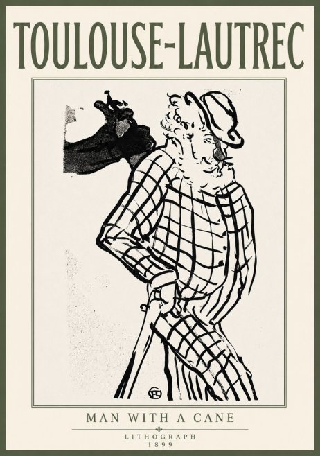 Toulouse-Lautrec Man with a Cane No6 - Poszter