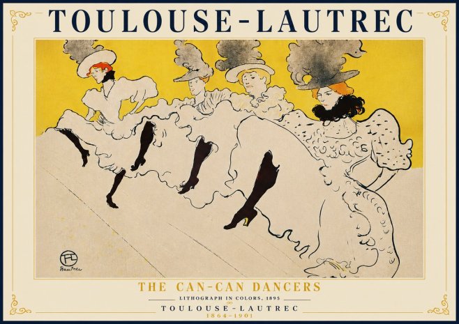 Toulouse-Lautrec The Can-can Dancers No6 - Poszter