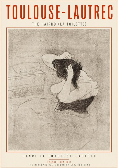 Toulouse-Lautrec The Hairdo (La Toilette) No3 - Poszter
