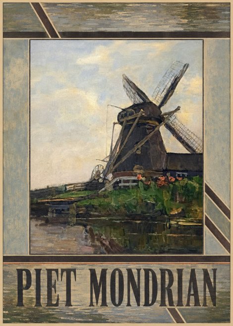 Piet Mondrian Windmill by the Water I No5 - Poszter