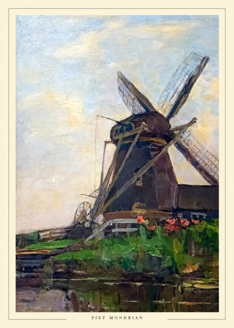 Piet Mondrian Windmill by the Water I No6 - Poszter