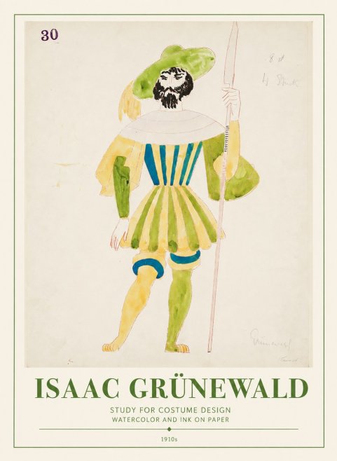 Isaac Grünewald Study for Costume Design No1 - Poszter