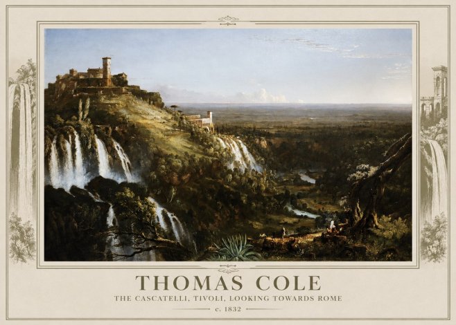 Thomas Cole The Cascatelli, Tivoli, Looking Towards Rome No3 - Poszter