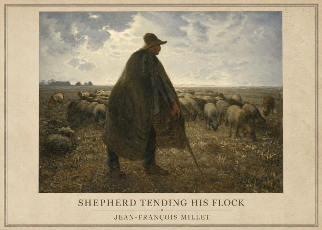 Jean-François Millet Shepherd Tending His Flock No1 - Poszter