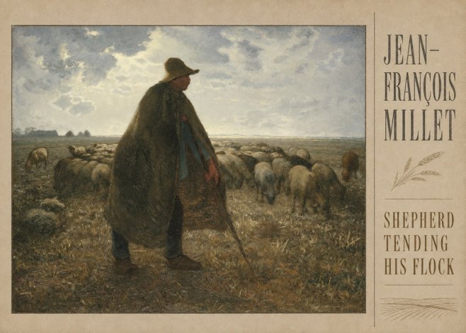 Jean-François Millet Shepherd Tending His Flock No2 - Poszter