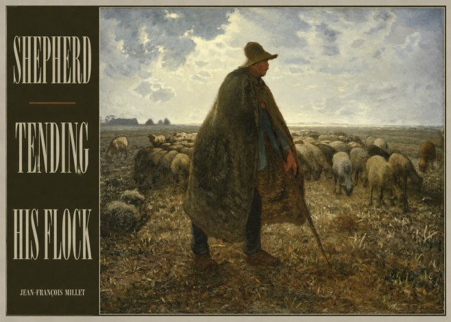 Jean-François Millet Shepherd Tending His Flock No4 - Poszter