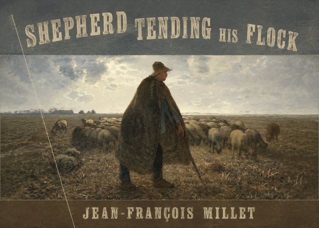 Jean-François Millet Shepherd Tending His Flock No6 - Poszter