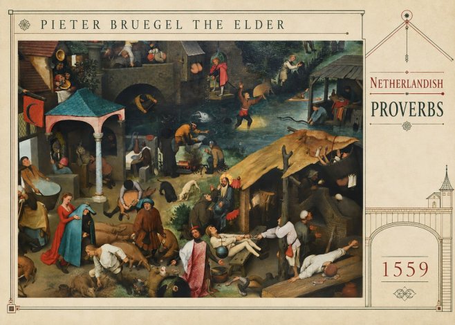 Pieter Bruegel Netherlandish Proverbs V No3 - Poszter