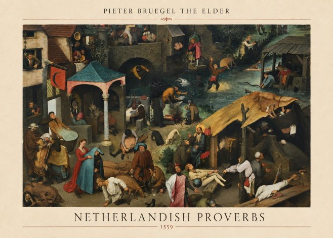 Pieter Bruegel Netherlandish Proverbs V No5 - Poszter