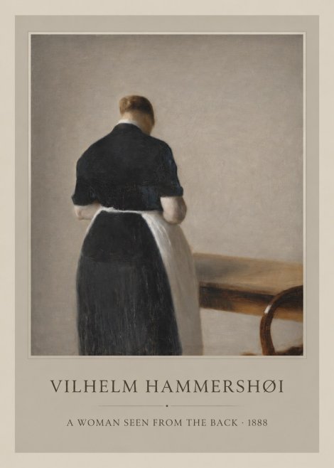 Vilhelm Hammershøi A Woman Seen from the Back No1 - Poszter