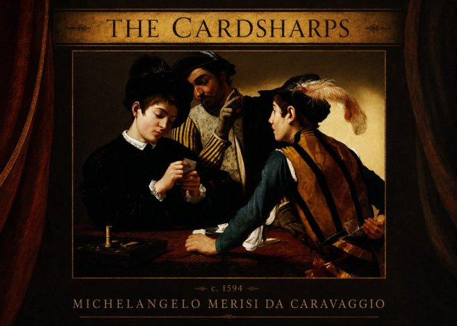 Michelangelo Merisi da Caravaggio The Cardsharps II No3 - Poszter