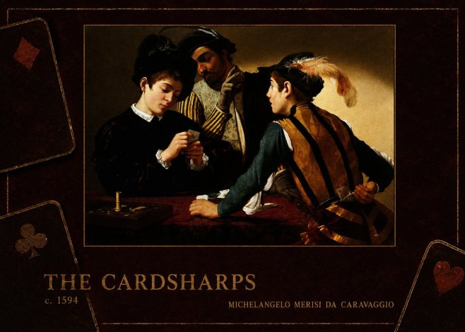 Michelangelo Merisi da Caravaggio The Cardsharps II No4 - Poszter
