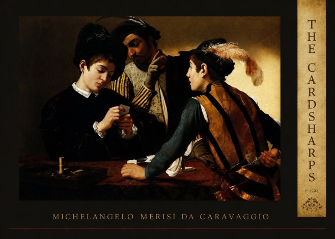 Michelangelo Merisi da Caravaggio The Cardsharps II No5 - Poszter