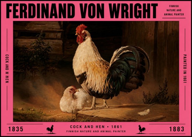 Ferdinand von Wright Cock and Hen No5 - Poszter