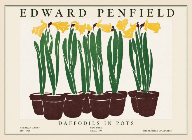 Edward Penfield Daffodils in Pots No1 - Poszter