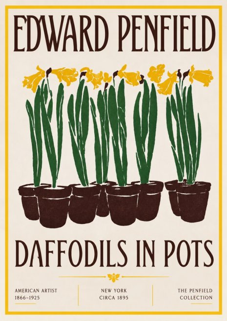 Edward Penfield Daffodils in Pots No3 - Poszter