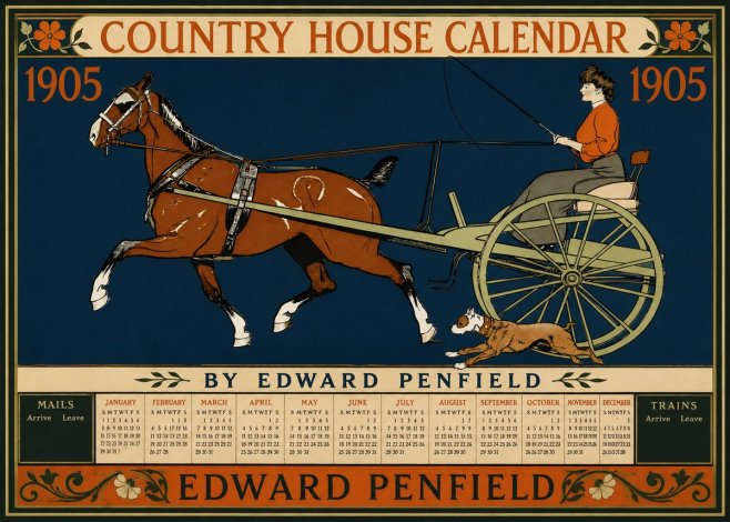 Edward Penfield Country House Calendar 1905 No5 - Poszter