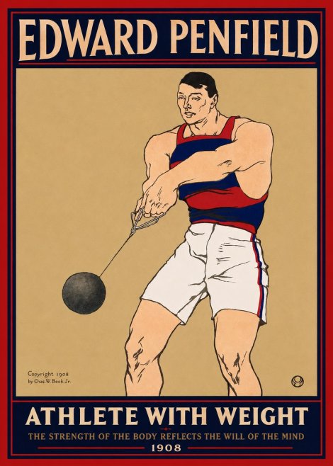 Edward Penfield Athlete with Weight No2 - Poszter