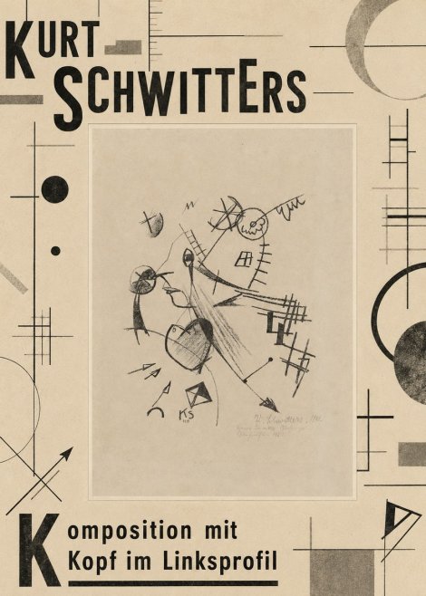 Kurt Schwitters Komposition Mit Kopf Im Linksprofil No6 - Poszter