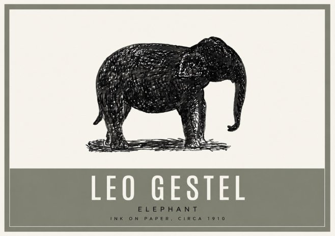 Leo Gestel Elephant No2 - Poszter