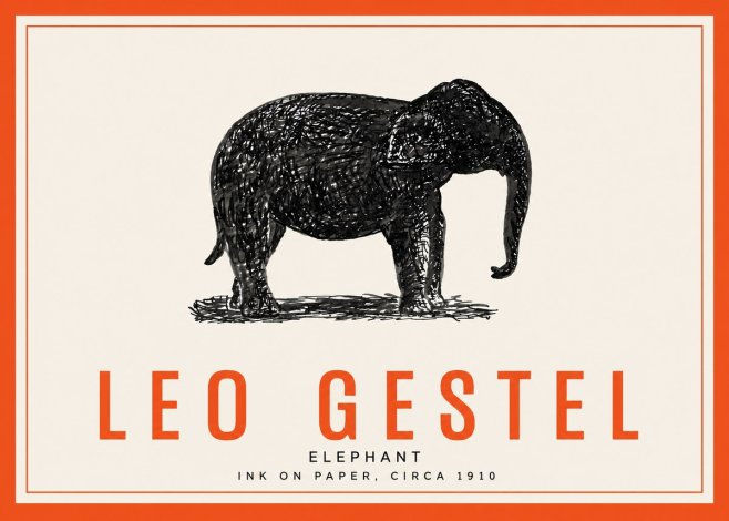 Leo Gestel Elephant No3 - Poszter