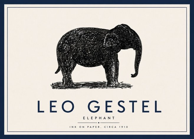 Leo Gestel Elephant No5 - Poszter