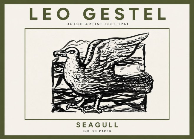 Leo Gestel Seagull No5 - Poszter