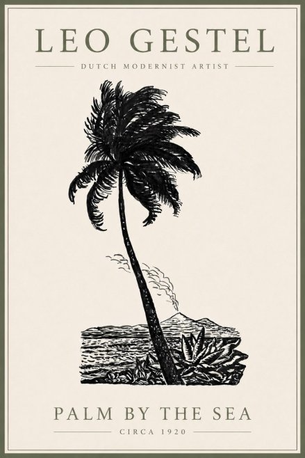 Leo Gestel Palm by the Sea No6 - Poszter