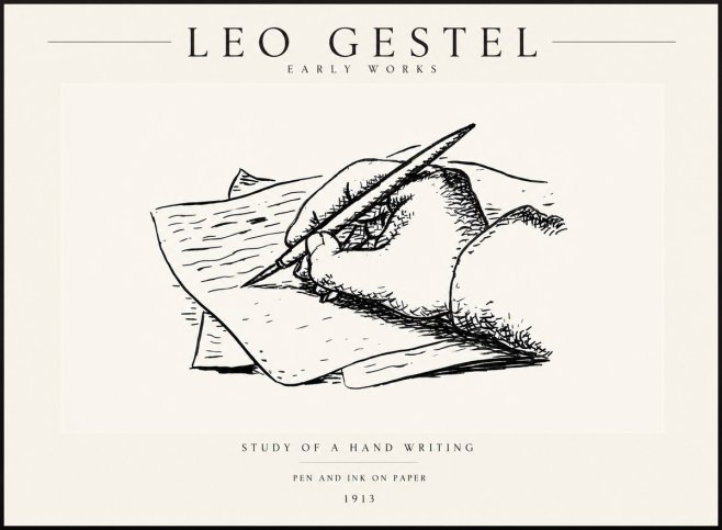 Leo Gestel Study of a Hand Writing No3 - Poszter