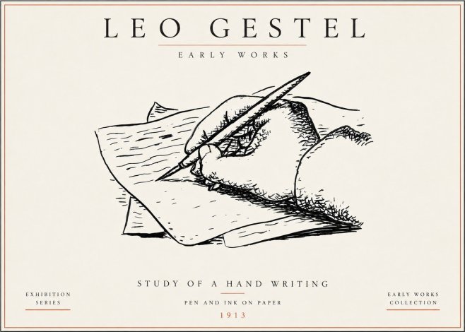 Leo Gestel Study of a Hand Writing No5 - Poszter