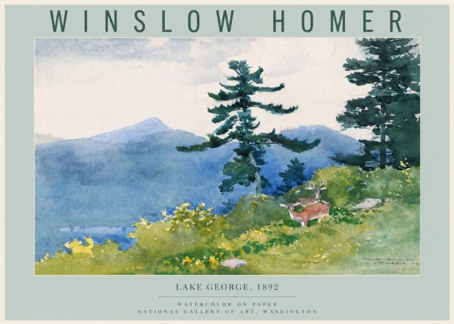 Winslow Homer Lake George, 1892 No2 - Poszter