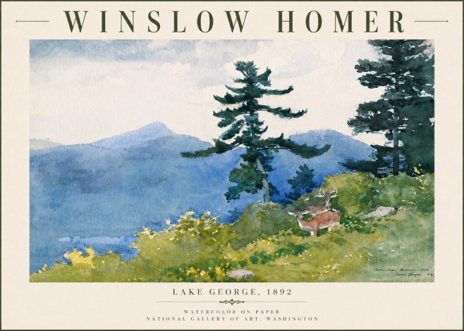 Winslow Homer Lake George, 1892 No4 - Poszter