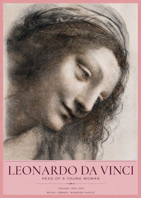 Leonardo da Vinci Head of a Young Woman I No3 - Poszter