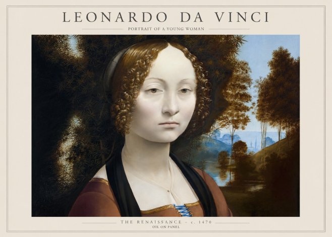 Leonardo da Vinci Portrait of a Young Woman I No1 - Poszter