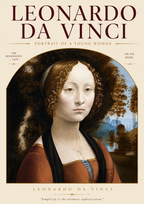 Leonardo da Vinci Portrait of a Young Woman I No4 - Poszter
