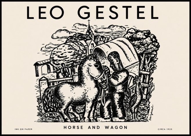 Leo Gestel Horse and Wagon No4 - Poszter