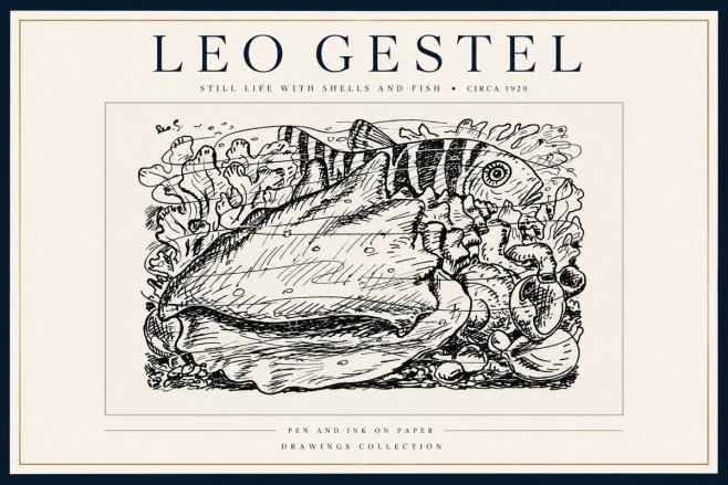 Leo Gestel Still Life with Shells and Fish No3 - Poszter