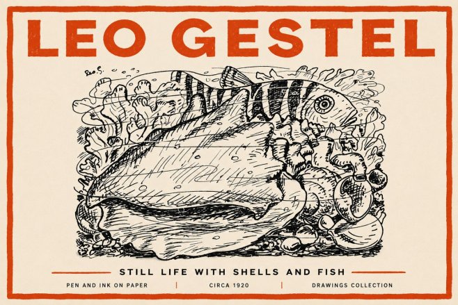 Leo Gestel Still Life with Shells and Fish No4 - Poszter