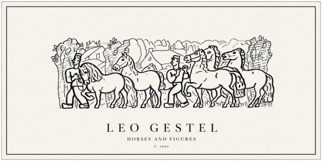 Leo Gestel Horses and Figures No1 - Poszter