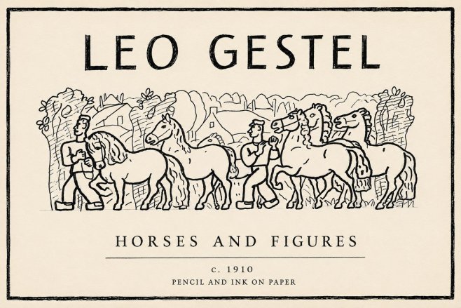Leo Gestel Horses and Figures No6 - Poszter