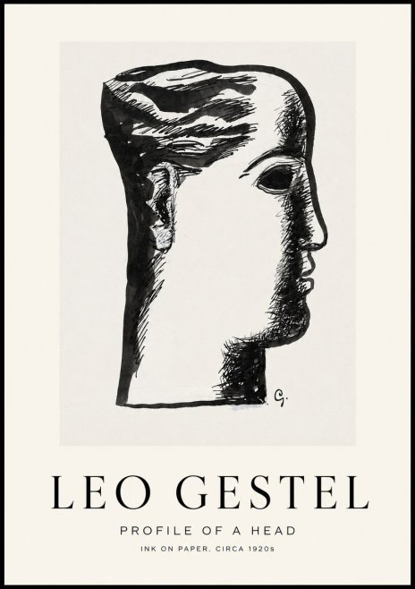 Leo Gestel Profile of a Head No1 - Poszter