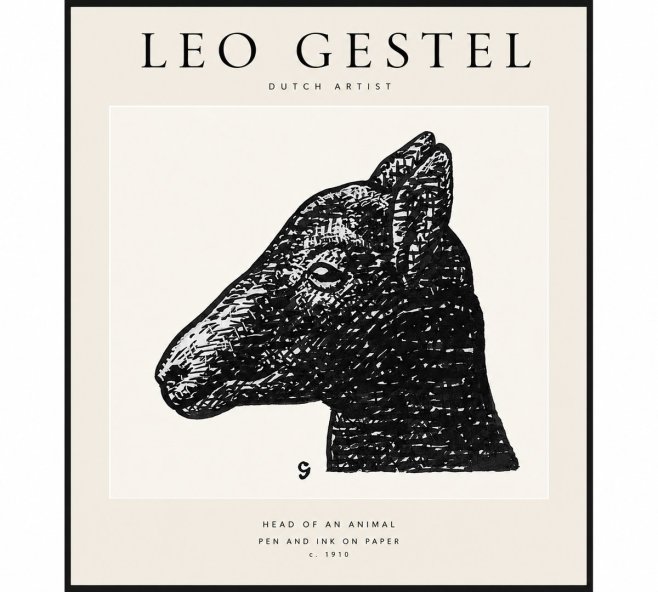 Leo Gestel Head of an Animal No1 - Poszter