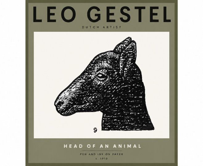 Leo Gestel Head of an Animal No3 - Poszter
