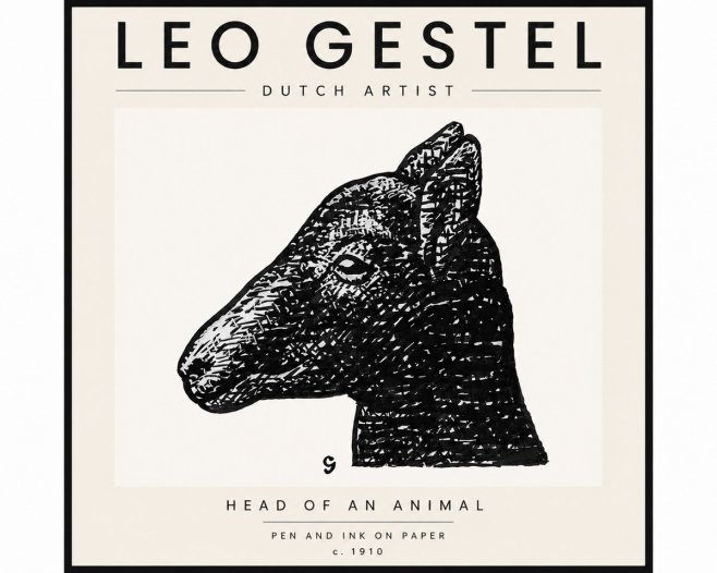 Leo Gestel Head of an Animal No4 - Poszter