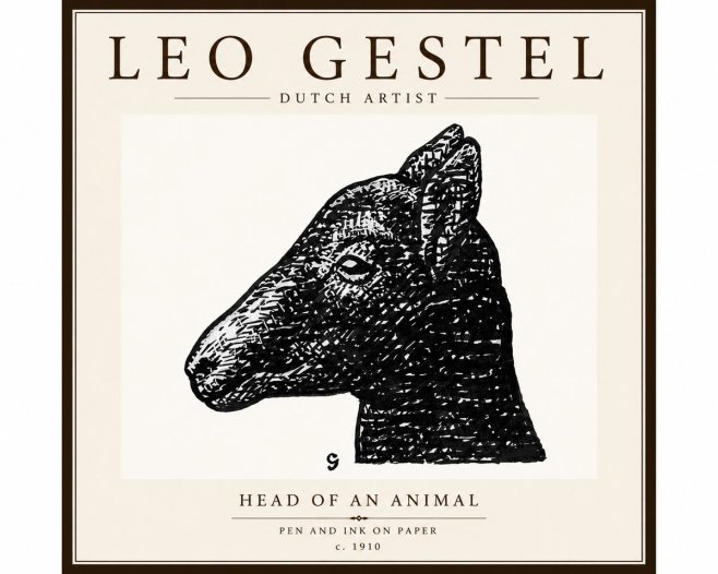 Leo Gestel Head of an Animal No6 - Poszter