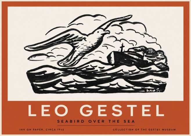 Leo Gestel Seabird over the Sea No3 - Poszter