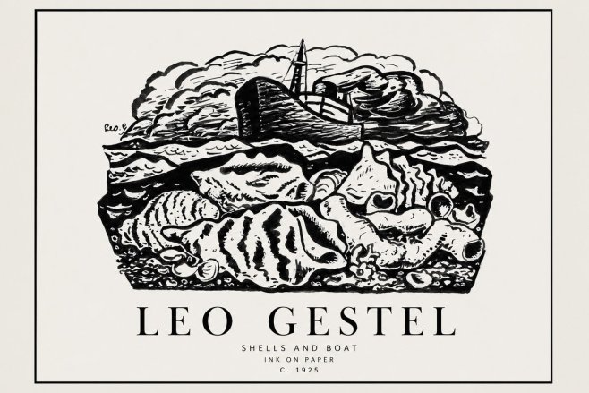 Leo Gestel Shells and Boat No1 - Poszter