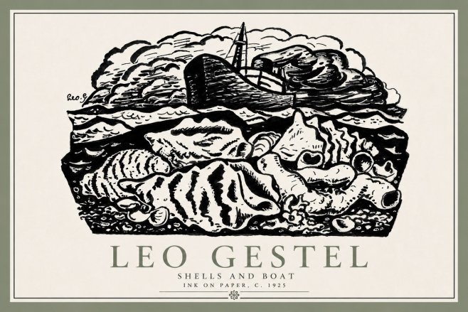 Leo Gestel Shells and Boat No6 - Poszter