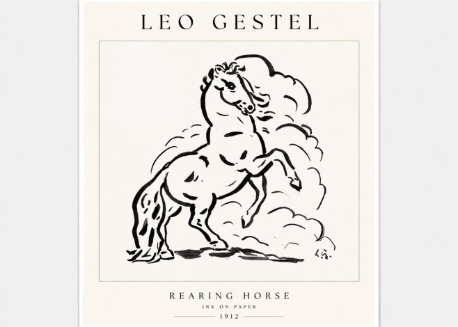 Leo Gestel Rearing Horse No1 - Poszter