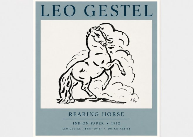 Leo Gestel Rearing Horse No2 - Poszter